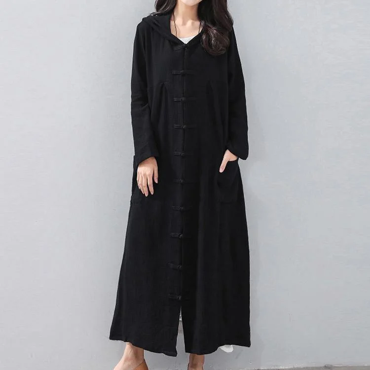 Checkered women's wool coats in a classic pattern for a timeless styleLuxury black Winter coat casual hooded trench coat Fine Chinese Button Coat Checkered women's wool coats in a classic pattern for a timeless styleLuxury black Winter coat casual hooded trench coat Fine Chinese Button Coat