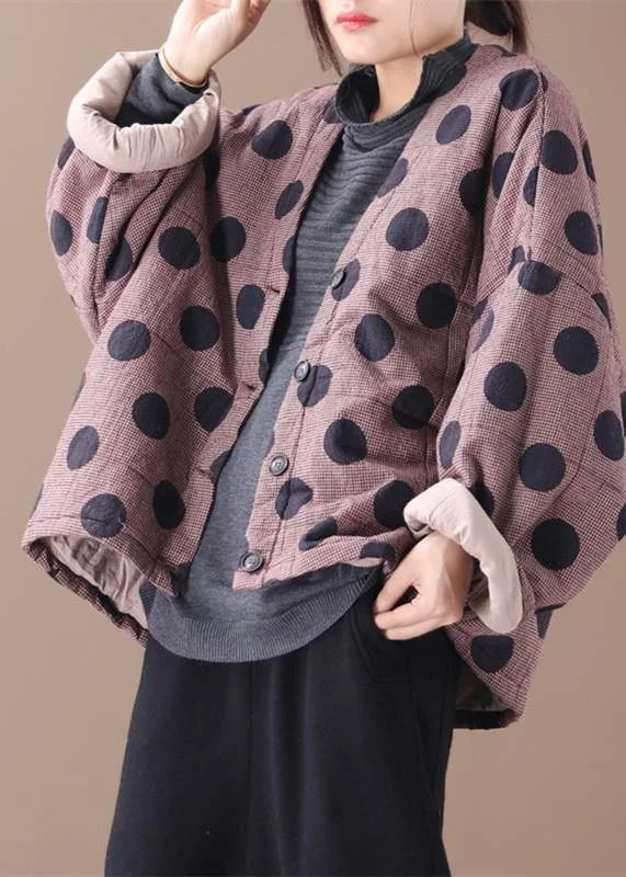 Women's faux fur coats in bright colors for a bold fashion statementLuxury casual jackets red plaid dotted v neck Button Down women coats