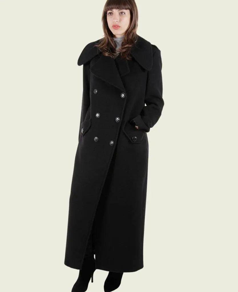 Shearling - lined women's leather coats for ultimate warmth and luxuryMARQUETTA - Womens Double Breasted Wool & Cashmere Blend Long Coat Shearling - lined women's leather coats for ultimate warmth and luxuryMARQUETTA - Womens Double Breasted Wool & Cashmere Blend Long Coat