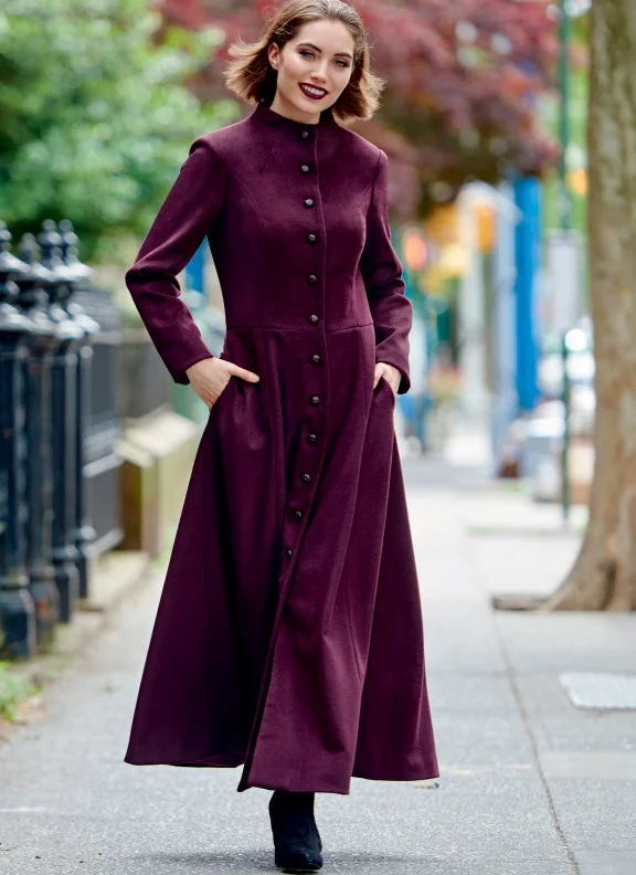 Embroidered women's cotton coats in a bohemian pattern for a unique designMcCalls Coat M8156