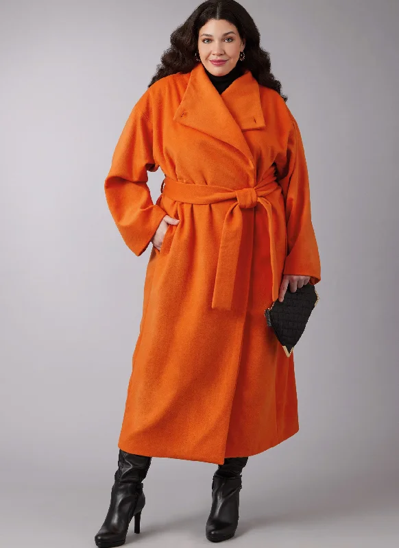 Hooded women's puffer coats in neon colors for high - visibility sportsMcCalls Coat & Vest M8439