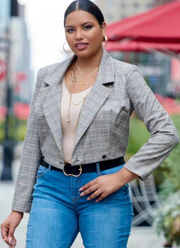 Women's long - sleeve wool coats in a houndstooth pattern for a classic charmMcCalls Jacket and Vest M8155 Women's long - sleeve wool coats in a houndstooth pattern for a classic charmMcCalls Jacket and Vest M8155
