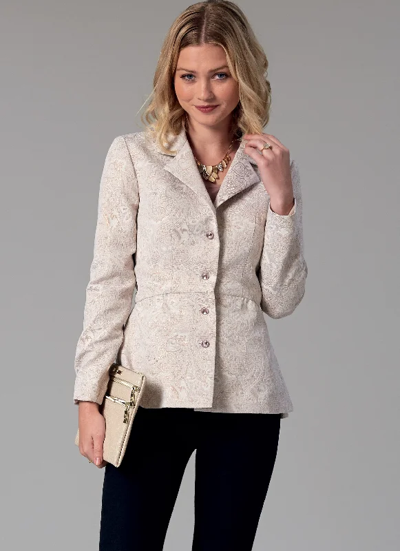 Women's knee - length wool blend coats with a fur collar for added warmthMcCalls Jackets M7513
