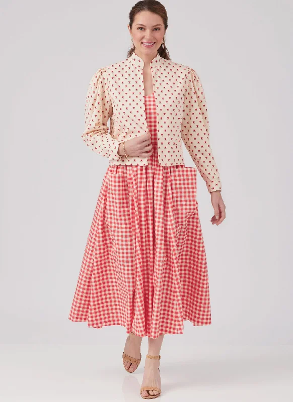 Mid - length women's down coats in a slim fit for a modern and sleek appearanceMcCalls Vintage Jacket & Dress M8464