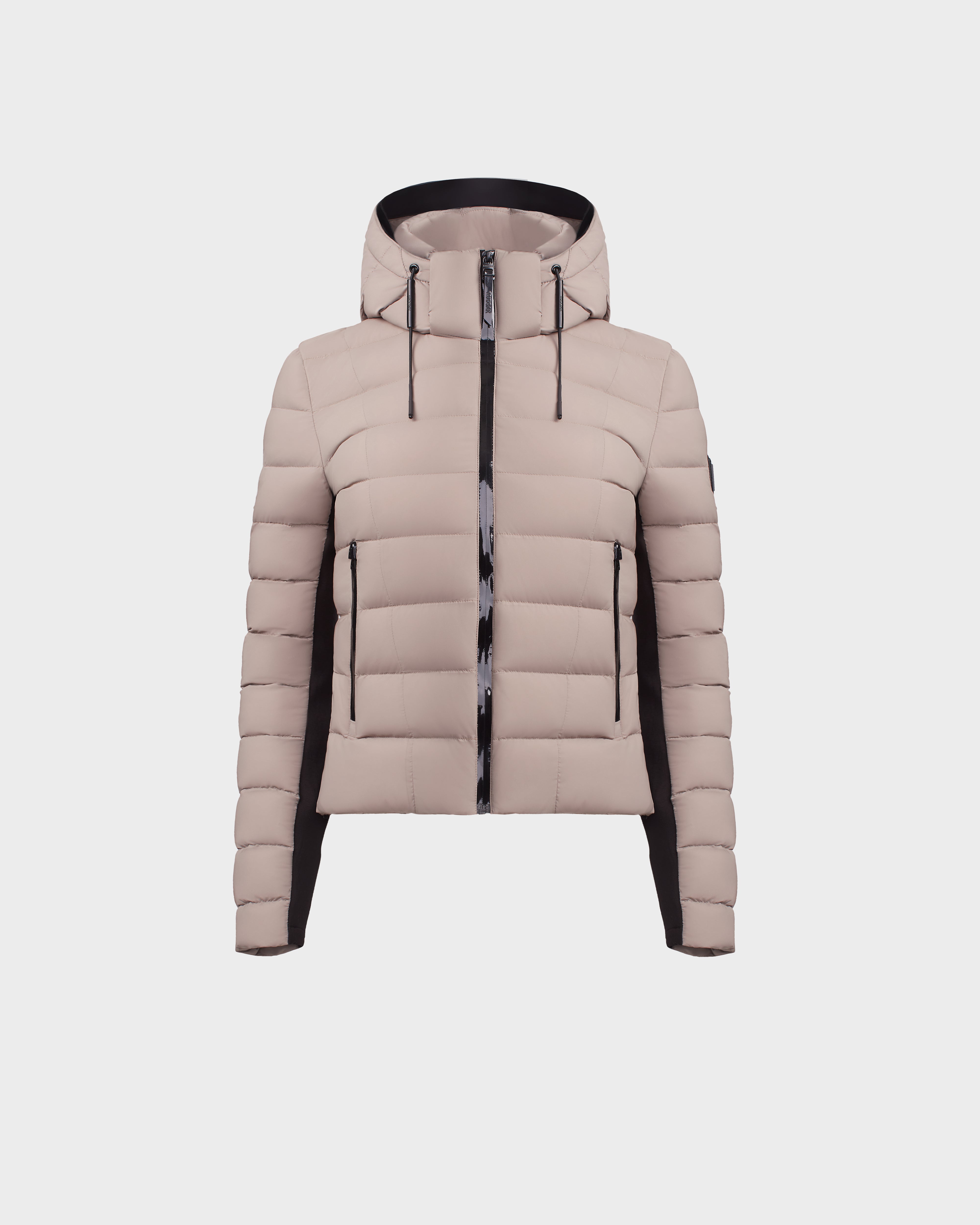 Quilted down women's coats with removable hoods for outdoor activitiesMELISSA - 8122551 Cement Quilted down women's coats with removable hoods for outdoor activitiesMELISSA - 8122551 Cement