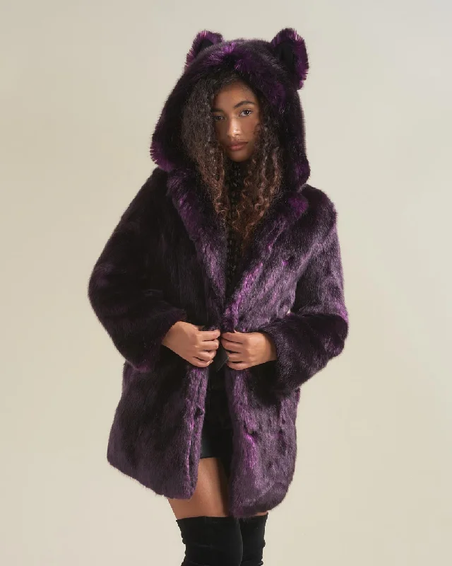 Hooded women's puffer coats in neon colors for high - visibility sportsClassic Women's Purple Faux Fur Coat | Midnight Wolf Hooded women's puffer coats in neon colors for high - visibility sportsClassic Women's Purple Faux Fur Coat | Midnight Wolf