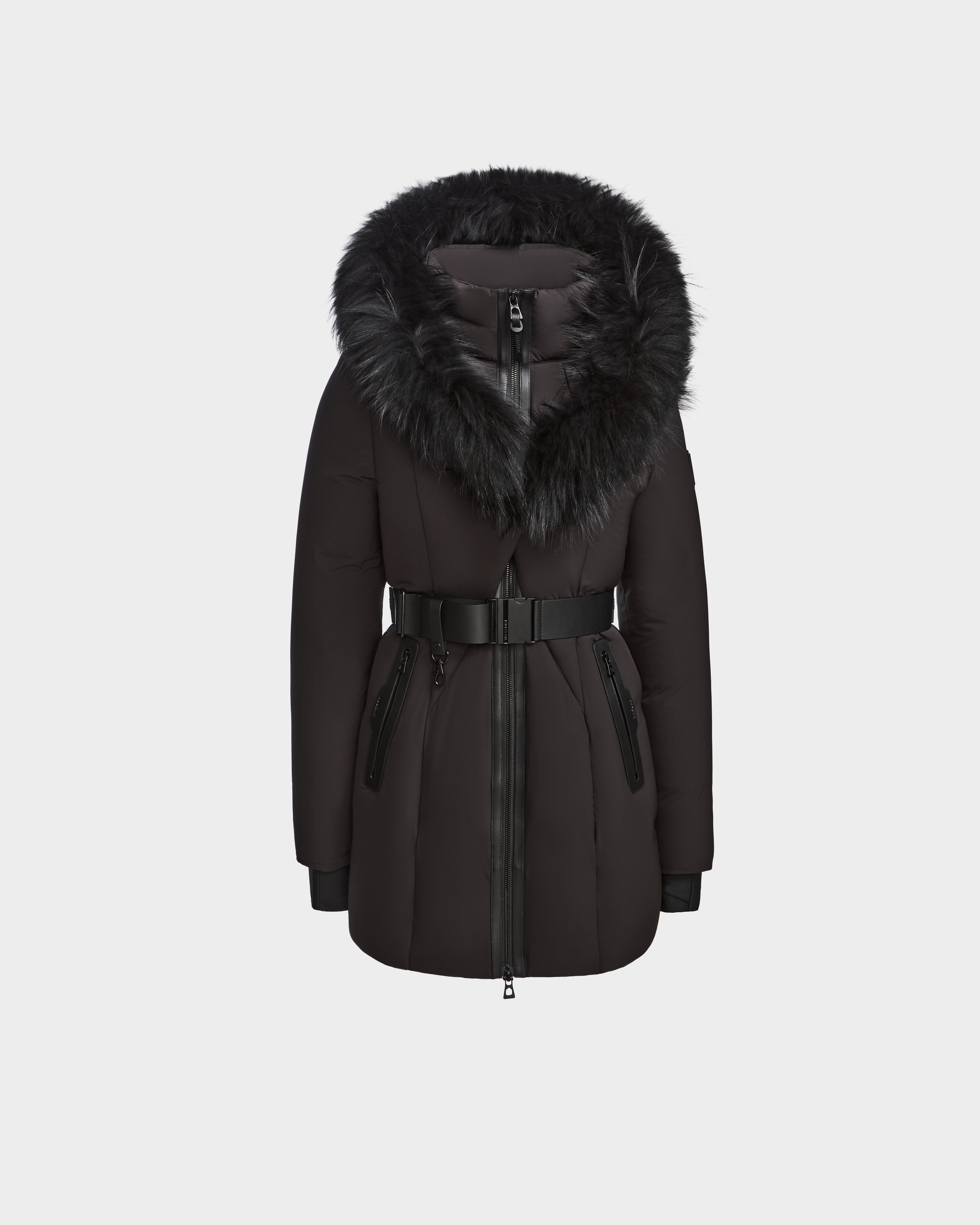 Oversized women's wool coats in a monochromatic look for a trendy outfitMODA - 8124549 Black/Black