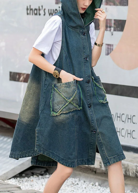 Checkered women's wool coats in a classic pattern for a timeless styleModern Green hooded Button Pockets Fall Top Sleeveless Waistcoat Checkered women's wool coats in a classic pattern for a timeless styleModern Green hooded Button Pockets Fall Top Sleeveless Waistcoat