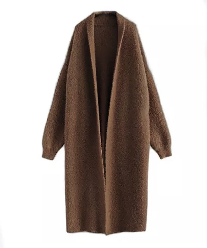 Petite women's wool blend coats with a tailored fit for a flattering silhouetteMohair Faux Mink Cashmere Oversized Cardigan