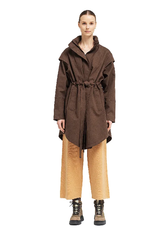 Long women's mac coats in a lightweight fabric for spring showersMonsun Coat - Chocolate Brown Long women's mac coats in a lightweight fabric for spring showersMonsun Coat - Chocolate Brown