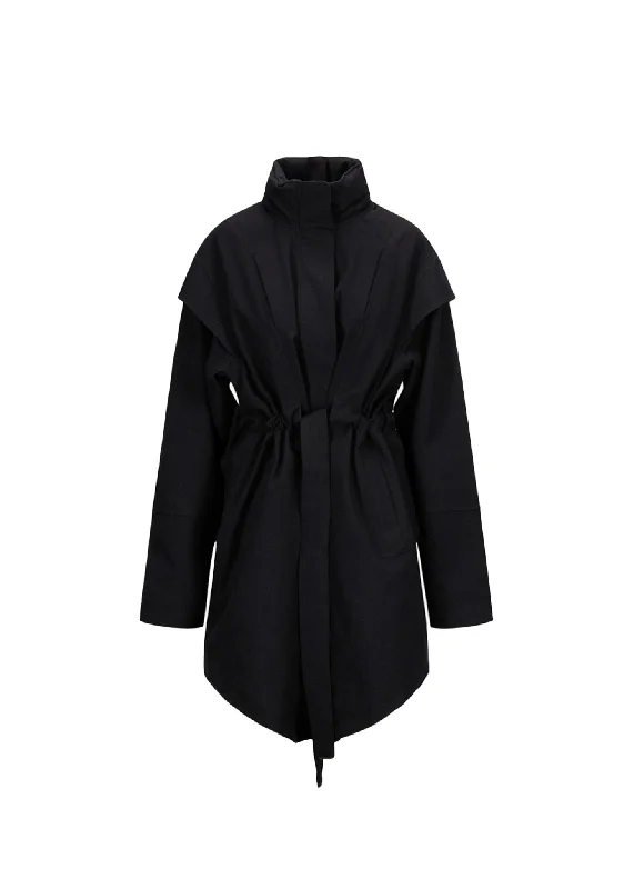 Long women's mac coats in a lightweight fabric for spring showersMonsun Coat - New Black Long women's mac coats in a lightweight fabric for spring showersMonsun Coat - New Black