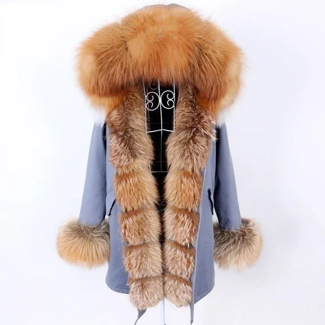 Oversized women's wool coats in a monochromatic look for a trendy outfitNatural Fur Collar Hooded Long-Sleeved Thick Warm Winter Jacket for Women Oversized women's wool coats in a monochromatic look for a trendy outfitNatural Fur Collar Hooded Long-Sleeved Thick Warm Winter Jacket for Women