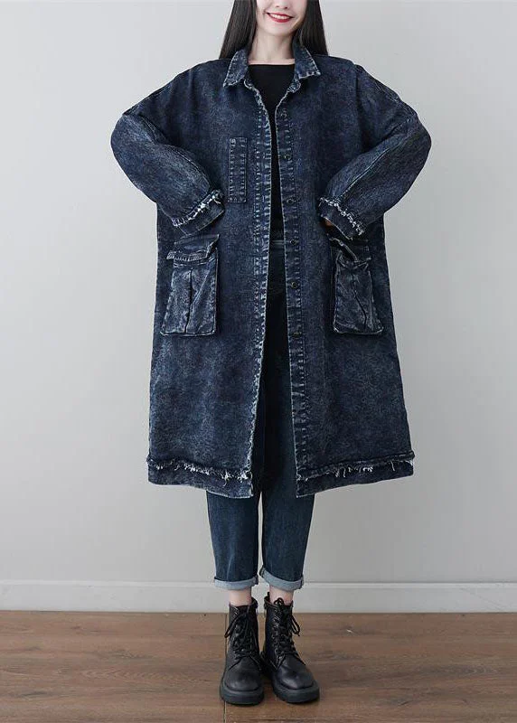 Petite women's wool blend coats with a tailored fit for a flattering silhouetteNavy Loose Cotton Trench Coat Camouflage Print Spring Petite women's wool blend coats with a tailored fit for a flattering silhouetteNavy Loose Cotton Trench Coat Camouflage Print Spring