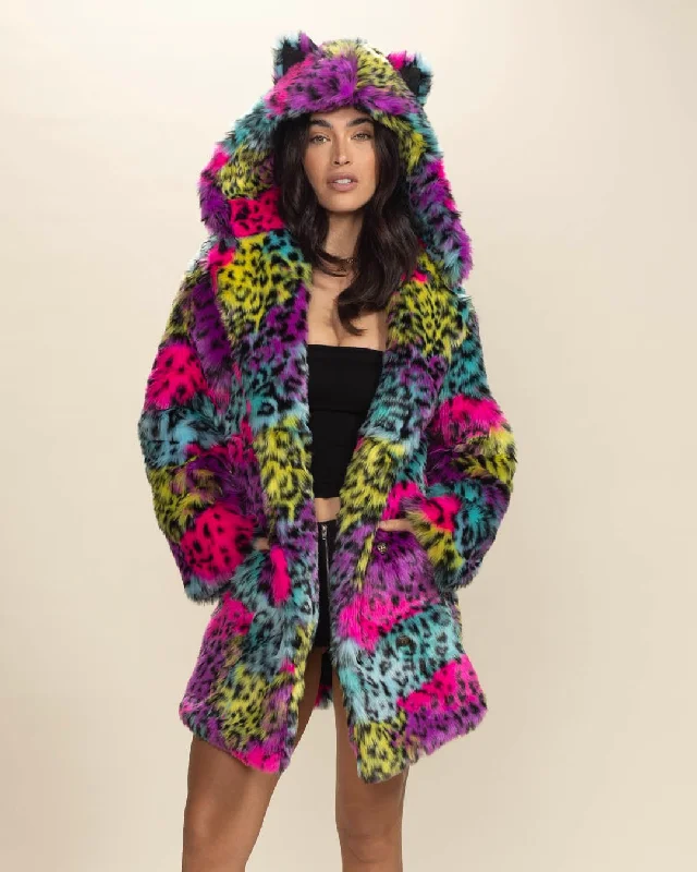 Women's pea coats with brass buttons for a nautical - inspired styleClassic Women's Faux Fur Coat | Neon Graffiti Leopard Women's pea coats with brass buttons for a nautical - inspired styleClassic Women's Faux Fur Coat | Neon Graffiti Leopard