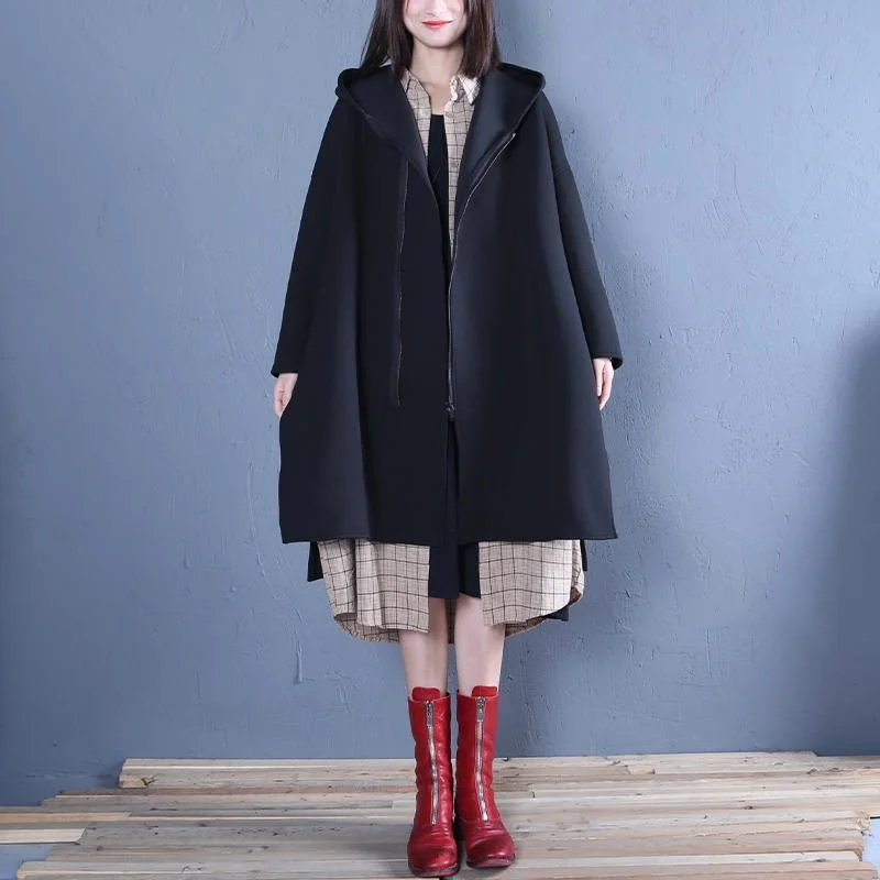 Long women's mac coats in a lightweight fabric for spring showersNew black Coat Women oversized medium length coat fall coats hooded Long women's mac coats in a lightweight fabric for spring showersNew black Coat Women oversized medium length coat fall coats hooded
