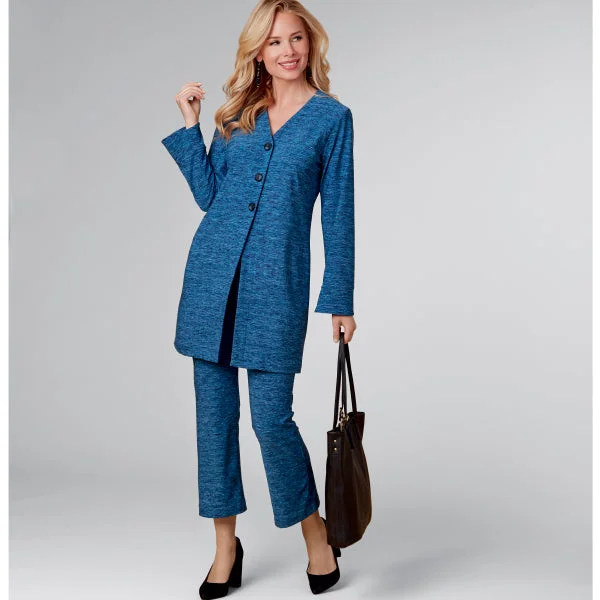 Women's longline double - breasted camel coats for a sophisticated lookNew Look Cardigan Jacket and Trousers N6711
