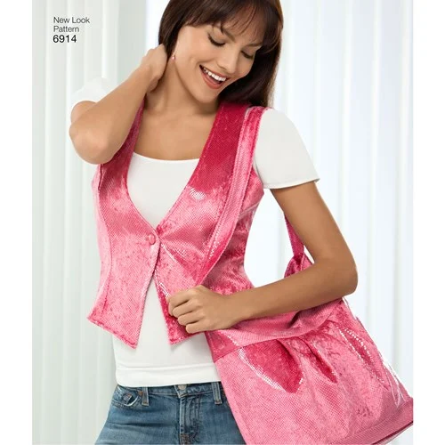 Quilted down women's coats with removable hoods for outdoor activitiesNew Look Vests/Waistcoat N6914 Quilted down women's coats with removable hoods for outdoor activitiesNew Look Vests/Waistcoat N6914