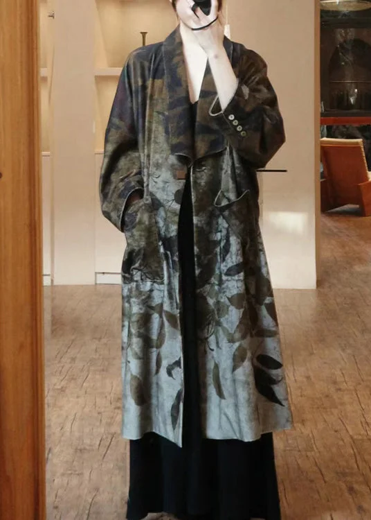 Belted women's cashmere coats in soft pastels for a luxurious feelNew Photo Color Button Pockets Silk Velvet Long Trench Coat Long Sleeve