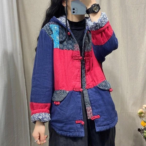 Checkered women's wool coats in a classic pattern for a timeless styleOmychic Vintage Cotton Linen Padded Coat Outerwear Female 2020 Winter Hooded Coat Tops Checkered women's wool coats in a classic pattern for a timeless styleOmychic Vintage Cotton Linen Padded Coat Outerwear Female 2020 Winter Hooded Coat Tops