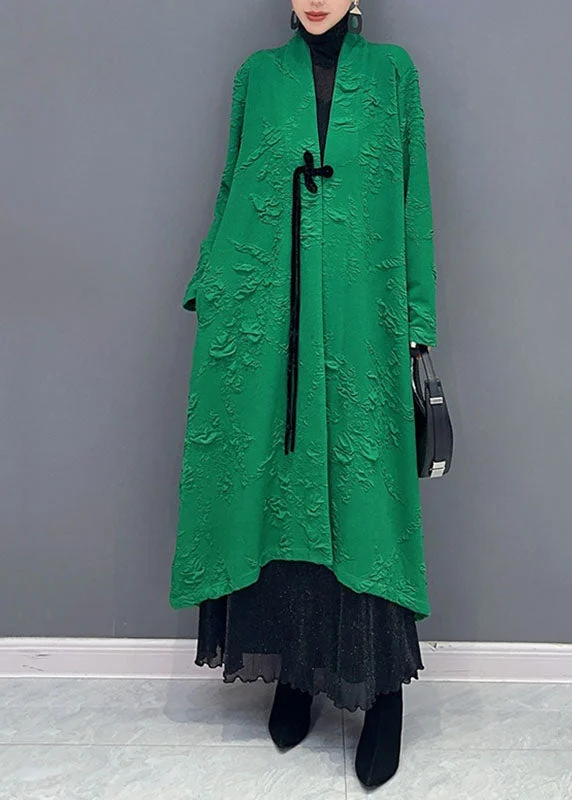 Women's longline double - breasted camel coats for a sophisticated lookOrganic Green V Neck Pockets Long Trench Coats Long Sleeve Women's longline double - breasted camel coats for a sophisticated lookOrganic Green V Neck Pockets Long Trench Coats Long Sleeve