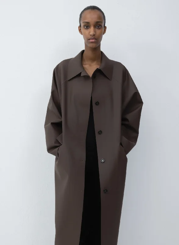 Water - resistant women's trench coats with adjustable cuffs for rainy daysOriginal long rubber | dark brown Water - resistant women's trench coats with adjustable cuffs for rainy daysOriginal long rubber | dark brown