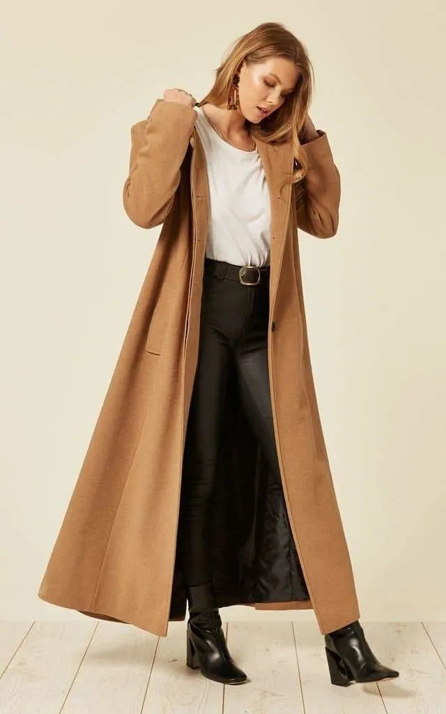 Women's long - sleeve wool coats in a houndstooth pattern for a classic charmOversized Wool Blend Hooded Long Coat (1716) Women's long - sleeve wool coats in a houndstooth pattern for a classic charmOversized Wool Blend Hooded Long Coat (1716)