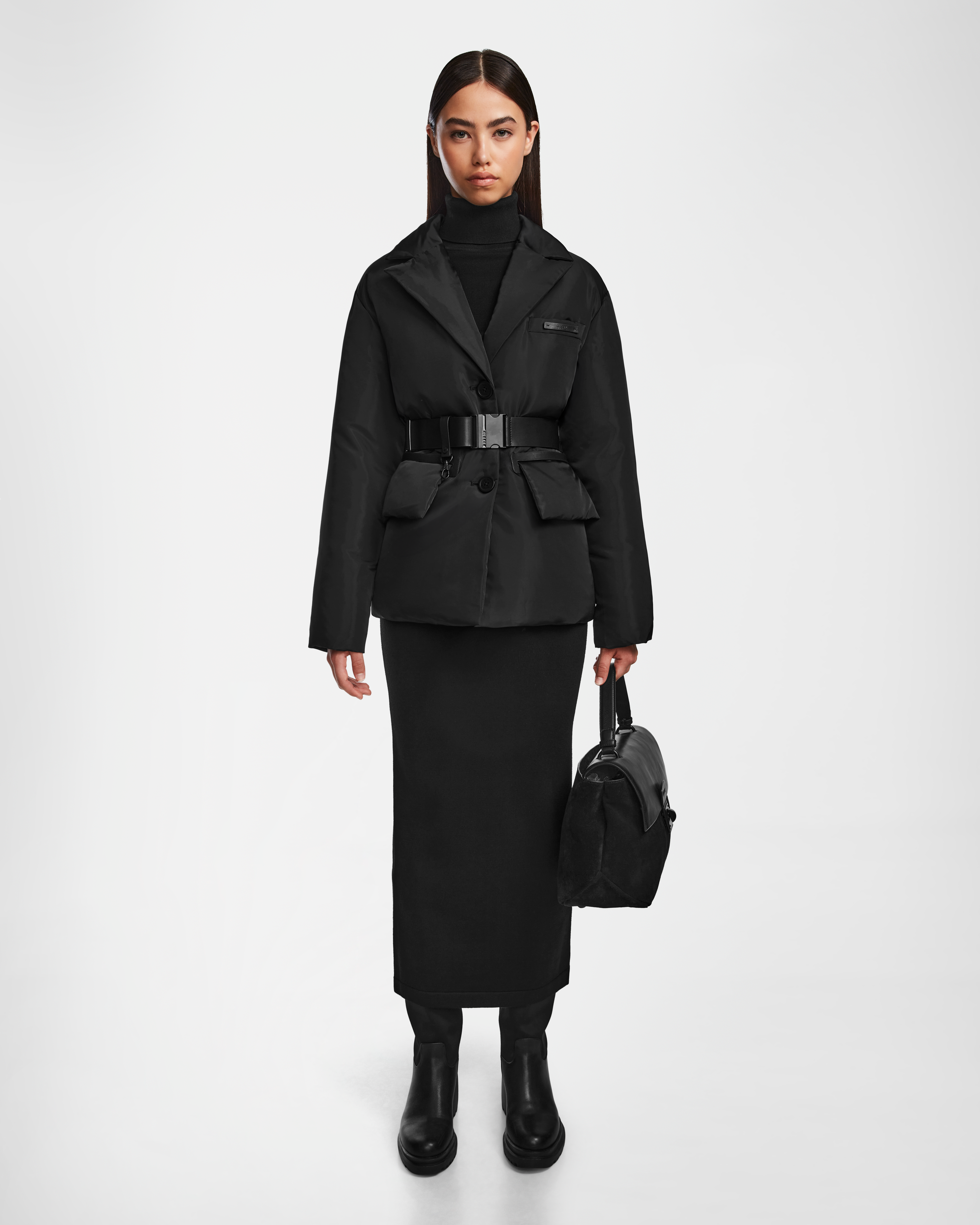 Oversized women's wool coats in a monochromatic look for a trendy outfitPAOLA - 8124547 Black Oversized women's wool coats in a monochromatic look for a trendy outfitPAOLA - 8124547 Black