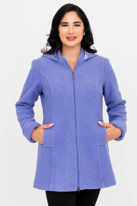 Belted women's cashmere coats in soft pastels for a luxurious feelPender Coat, Amethyst, Boiled Wool Belted women's cashmere coats in soft pastels for a luxurious feelPender Coat, Amethyst, Boiled Wool
