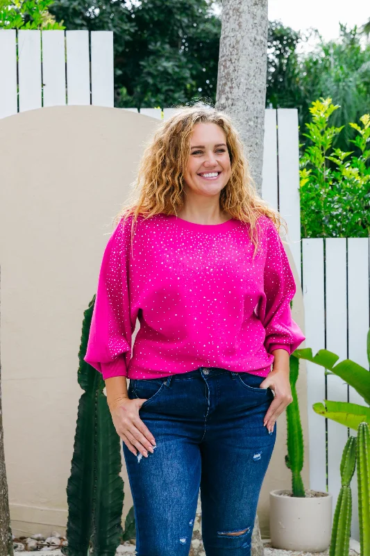 cropped women cardigan to pair with high - waisted jeansTwinkle Embellished Knit In Pink cropped women cardigan to pair with high - waisted jeansTwinkle Embellished Knit In Pink