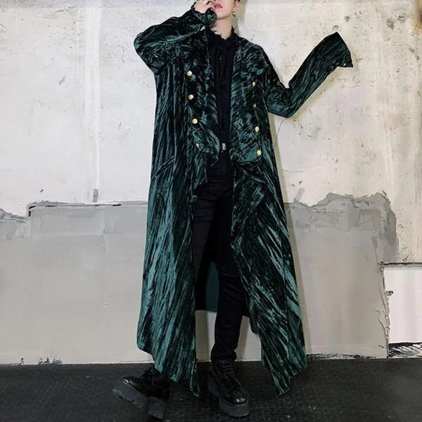 Long women's mac coats in a lightweight fabric for spring showersr Small Fresh Casual Style Minority Loose Button Trench Coat