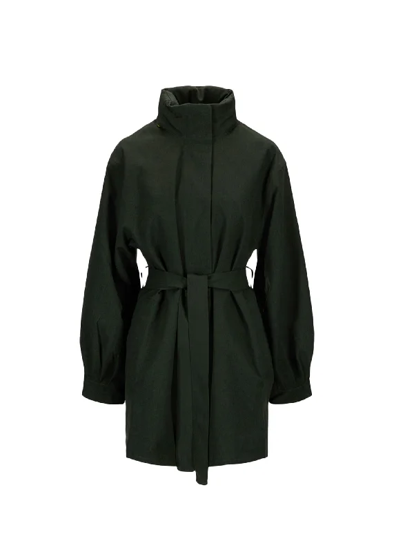 Embroidered women's cotton coats in a bohemian pattern for a unique designRossby Coat - Rosin Dark Green Embroidered women's cotton coats in a bohemian pattern for a unique designRossby Coat - Rosin Dark Green
