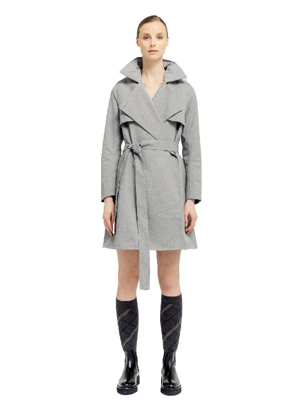 Women's waterproof parka coats with multiple pockets for practicalityYr Coat - Grey Melange