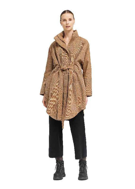 Women's reversible down coats with two - tone designs for versatile stylingBris Poncho - Camel Tweed Women's reversible down coats with two - tone designs for versatile stylingBris Poncho - Camel Tweed
