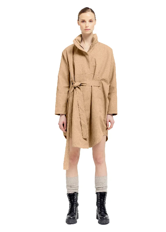 Plus size women's wool blend coats for a warm and stylish winterBris Poncho - Camel