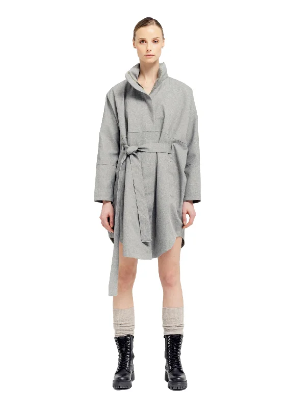 Belted women's cashmere coats in soft pastels for a luxurious feelBris Poncho - Grey Melange