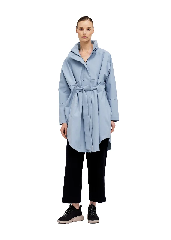 Women's longline double - breasted camel coats for a sophisticated lookBris Poncho - Steel Blue Women's longline double - breasted camel coats for a sophisticated lookBris Poncho - Steel Blue