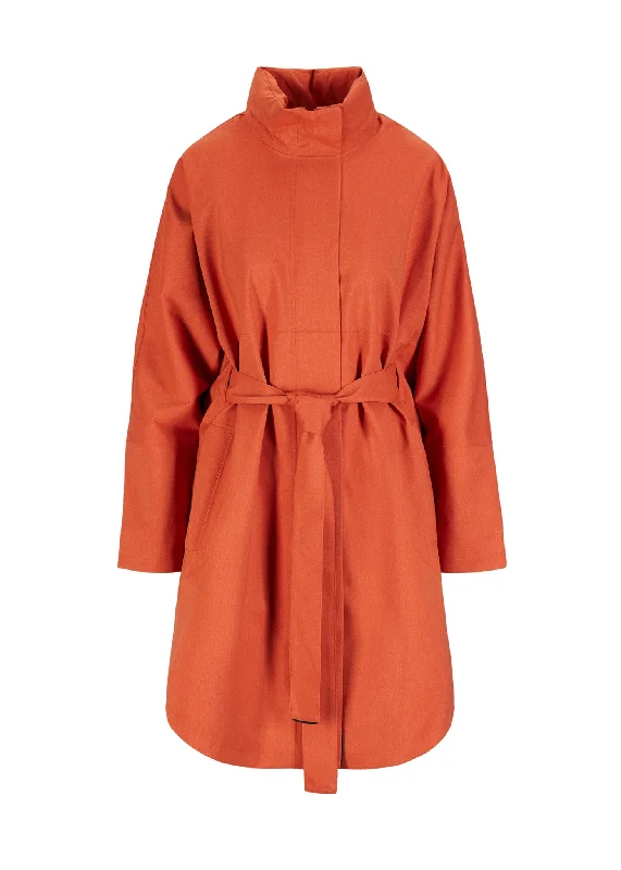 Women's cropped leather coats with silver studs for an edgy lookBris Poncho - Sunset Orange Women's cropped leather coats with silver studs for an edgy lookBris Poncho - Sunset Orange