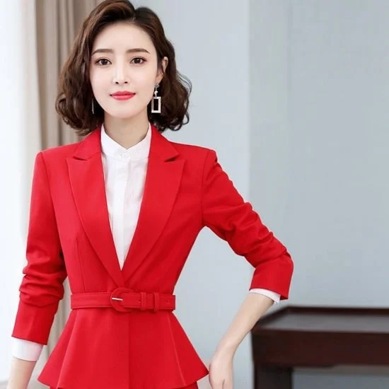 Mid - length women's down coats in a slim fit for a modern and sleek appearanceRed Coat Winter Fashion OL Style Business Professional Suit for Women Mid - length women's down coats in a slim fit for a modern and sleek appearanceRed Coat Winter Fashion OL Style Business Professional Suit for Women
