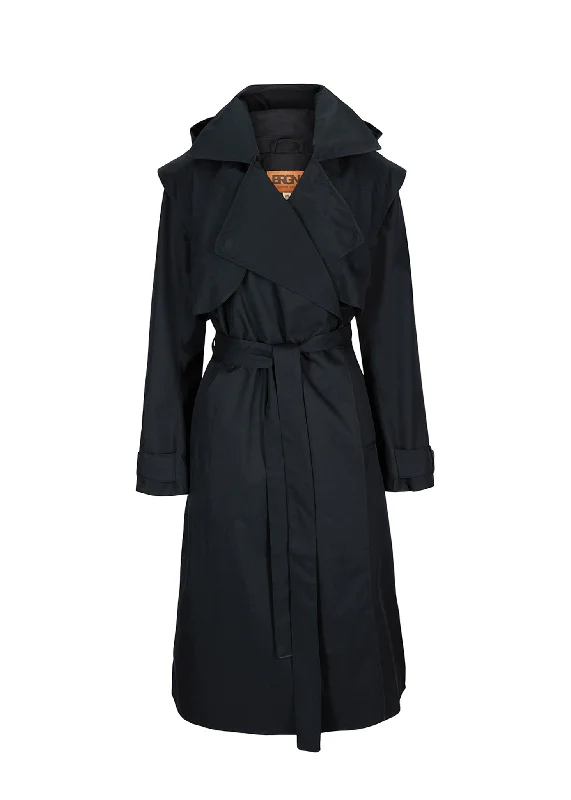 Women's waterproof parka coats with multiple pockets for practicalityRegndråpe Trench Coat - New Black Women's waterproof parka coats with multiple pockets for practicalityRegndråpe Trench Coat - New Black