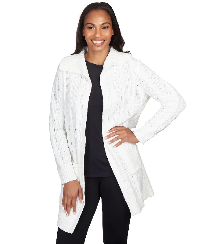 ribbed women cardigan with a classic textureRuby Road Spot-On Chenille Cardigan