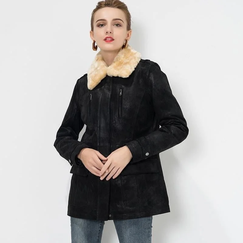 Women's faux fur coats in bright colors for a bold fashion statementS-4XL Women's Genuine Real Leather with Fur Collar Detachable Jacket Women's faux fur coats in bright colors for a bold fashion statementS-4XL Women's Genuine Real Leather with Fur Collar Detachable Jacket