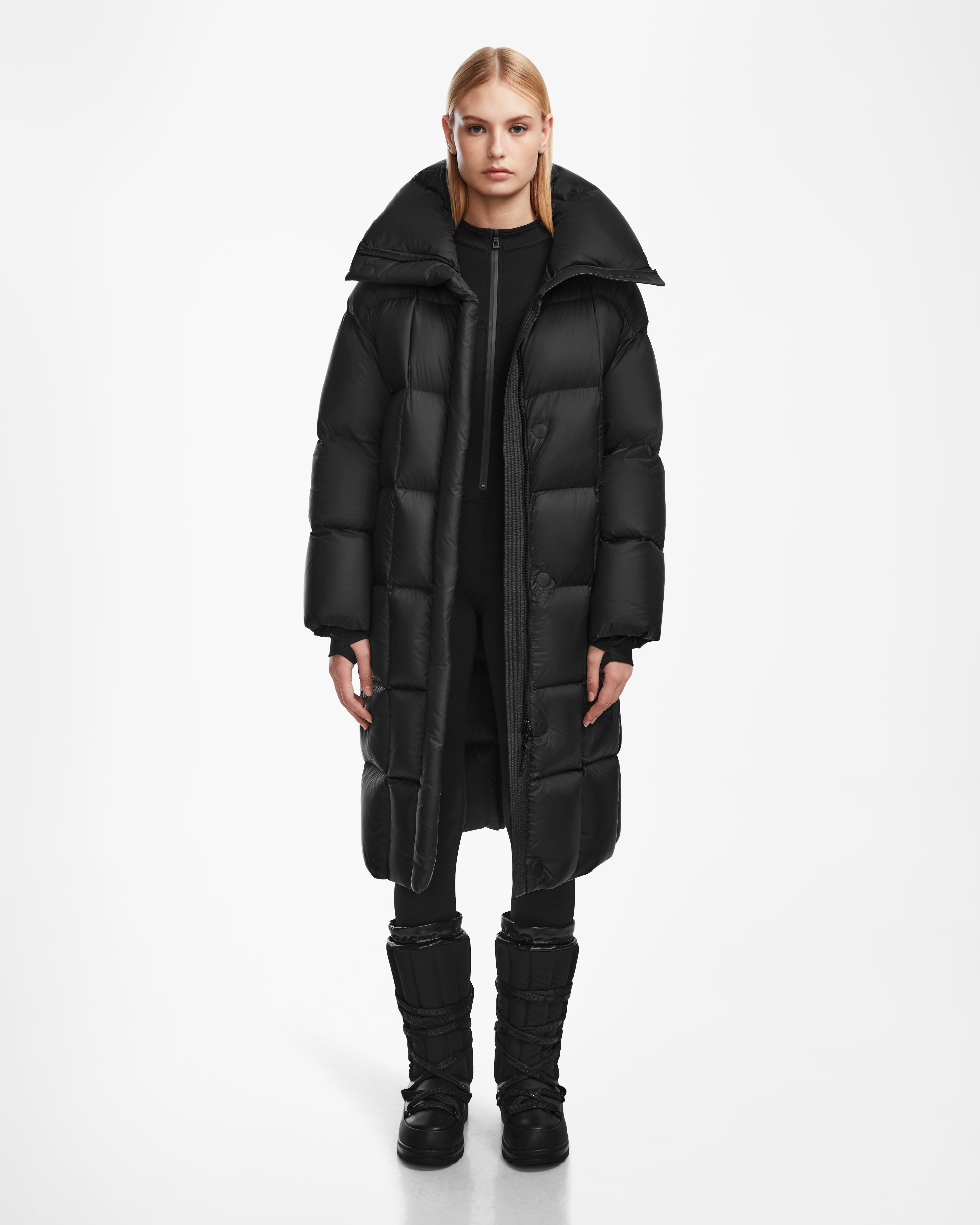 Women's knee - length wool blend coats with a fur collar for added warmthSASH - 8124536 Black Women's knee - length wool blend coats with a fur collar for added warmthSASH - 8124536 Black