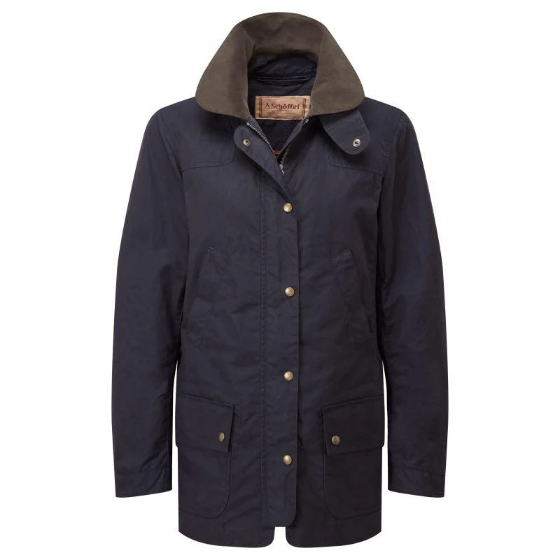 Petite women's wool blend coats with a tailored fit for a flattering silhouetteSchoffel Pilton Ladies Wax Jacket - Navy Petite women's wool blend coats with a tailored fit for a flattering silhouetteSchoffel Pilton Ladies Wax Jacket - Navy