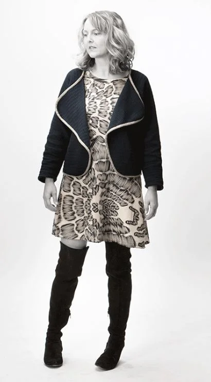 Petite women's wool blend coats with a tailored fit for a flattering silhouetteSew Different Biker Jacket Cardi