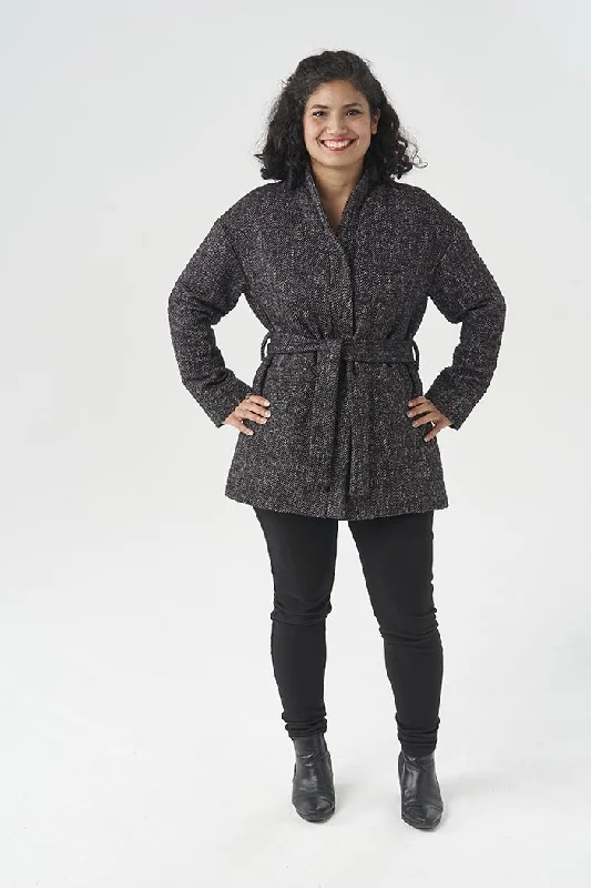 Checkered women's wool coats in a classic pattern for a timeless styleSew Over It Dahlia Coat
