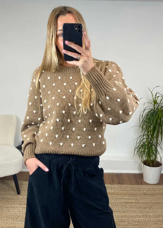 sequin embellished women cardigan for special occasionsSigrid Dotty Jumper in Dark Taupe sequin embellished women cardigan for special occasionsSigrid Dotty Jumper in Dark Taupe