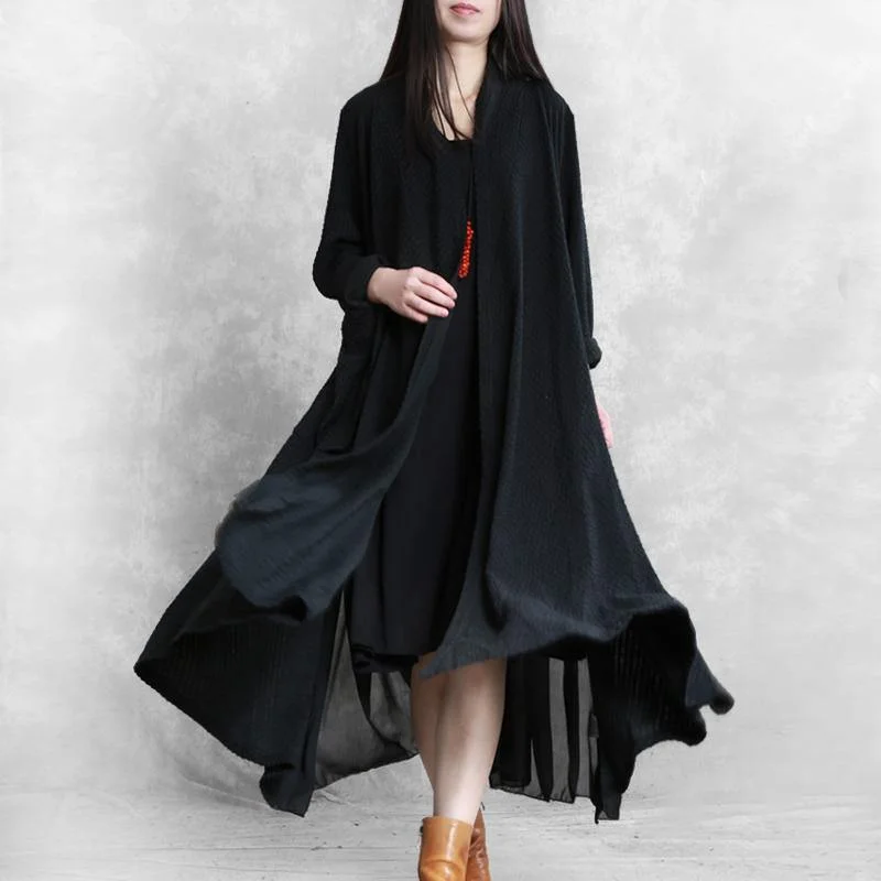 Women's cropped leather coats with silver studs for an edgy lookSimple patchwork Fashion tunic coat black Art outwears fall Women's cropped leather coats with silver studs for an edgy lookSimple patchwork Fashion tunic coat black Art outwears fall
