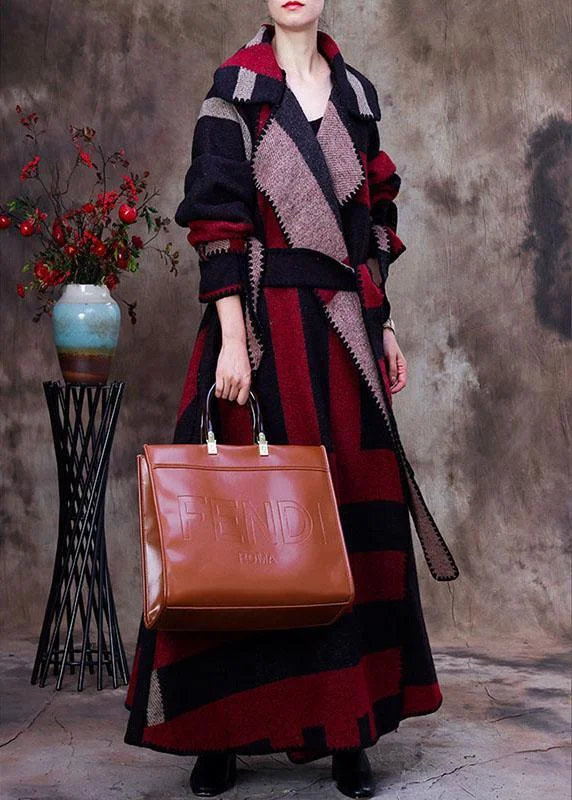Quilted down women's coats with removable hoods for outdoor activitiesSimple Red PeterPan Collar Plaid tie waist Winter Woolen Long sleeve trench coats Quilted down women's coats with removable hoods for outdoor activitiesSimple Red PeterPan Collar Plaid tie waist Winter Woolen Long sleeve trench coats