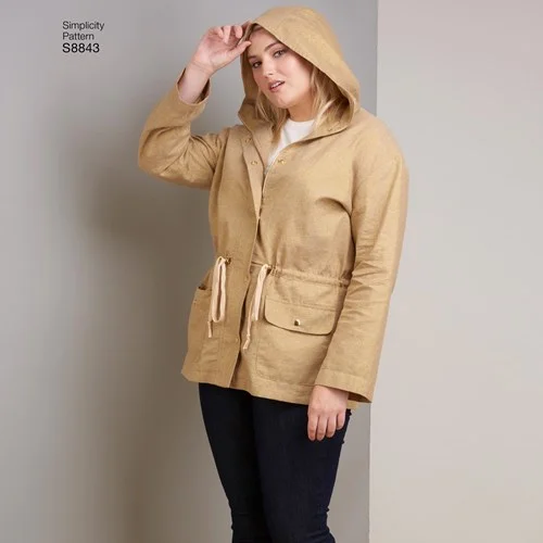 Women's waterproof parka coats with multiple pockets for practicalitySimplicity Anorak Jacket S8843 Women's waterproof parka coats with multiple pockets for practicalitySimplicity Anorak Jacket S8843