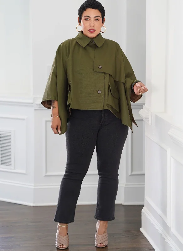 Women's longline double - breasted camel coats for a sophisticated lookSimplicity Cape S9893